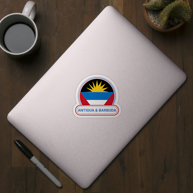 Antigua and Barbuda Country Badge - Antigua and Barbuda Flag by Yesteeyear